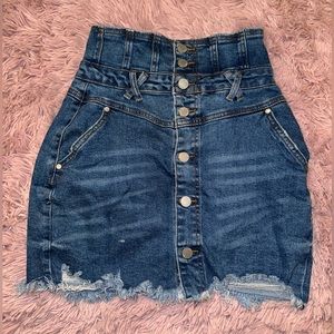 Almost Famous High Waist Jean Skirt